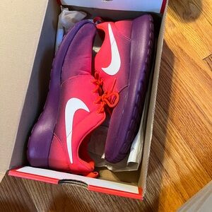 Nike Women's Pink & Purple Running Shoes with White Swoosh